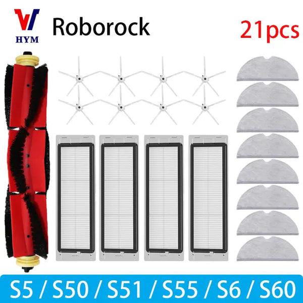 For Roborock S5 S50 S51 S55 S6 S60 S6 Pure Vacuum Cleaner Accessories HEPA Filter Mop Cloth Side Main Brush Spare Parts